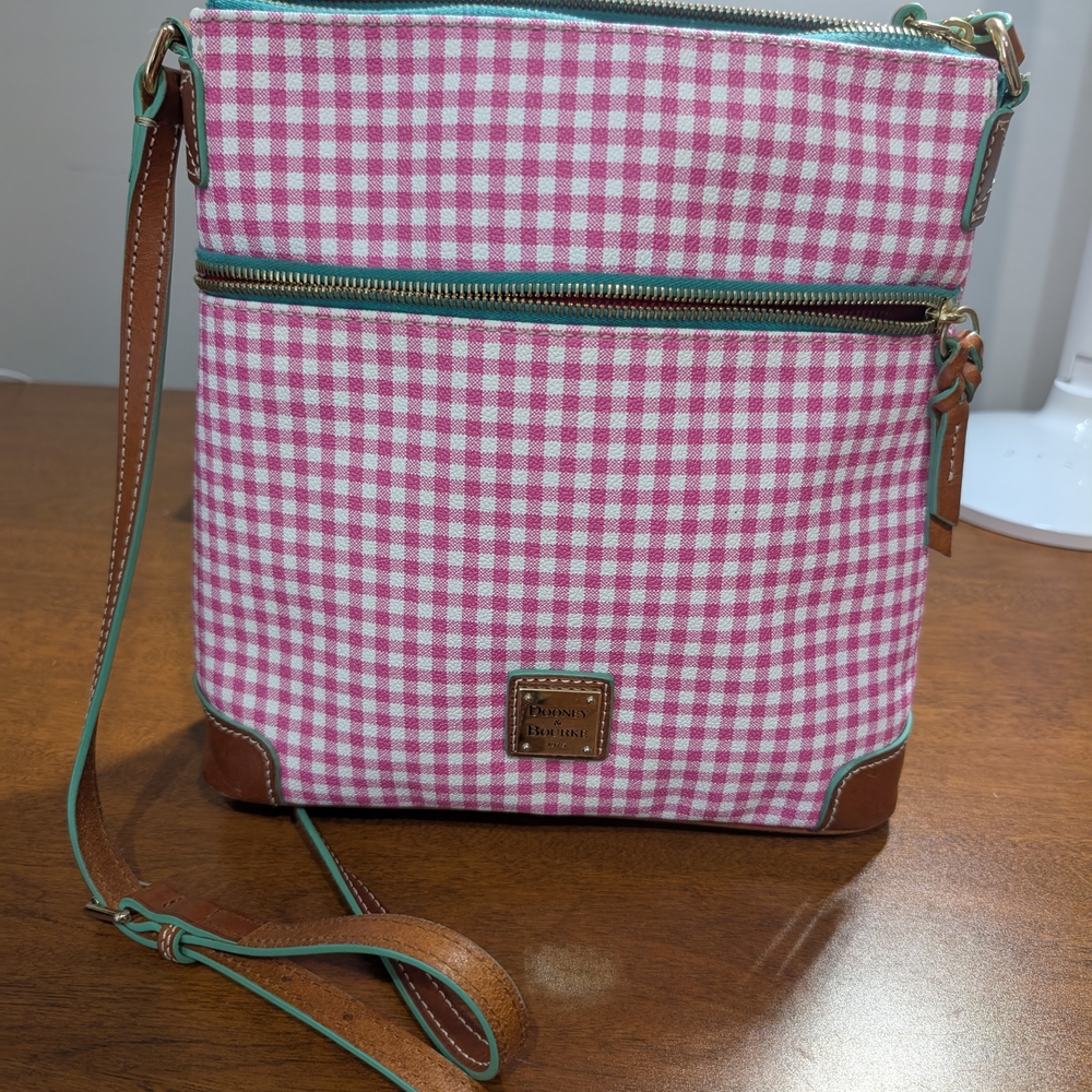 Dooney & Bourke Pink Checkered Crossbody Bag